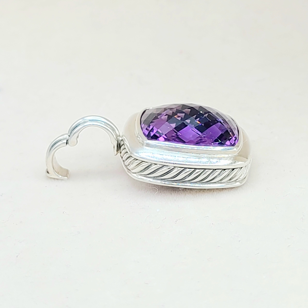 David Yurman Albion 20mm Amethyst Pendant Enhancer  - Picture 6 of 7